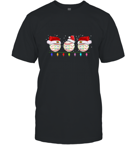 Three Baseball Balls Christmas Gift Santa Xmas lights Snow Men's T-Shirt Men's T-Shirt / Black / S Men's T-Shirt - jonhlittlestore88