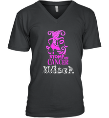 Stomp On Cancer Witch High Heel Breast Cancer Halloween Men's V-Neck Men's V-Neck - jonhlittlestore88