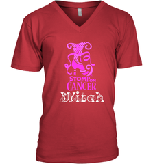 Stomp On Cancer Witch High Heel Breast Cancer Halloween Men's V-Neck Men's V-Neck - jonhlittlestore88