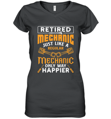 Retired Mechanic Just Like A Regular Only Way Happier Women's V-Neck T-Shirt Women's V-Neck T-Shirt - jonhlittlestore88