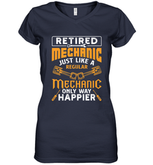 Retired Mechanic Just Like A Regular Only Way Happier Women's V-Neck T-Shirt Women's V-Neck T-Shirt - jonhlittlestore88