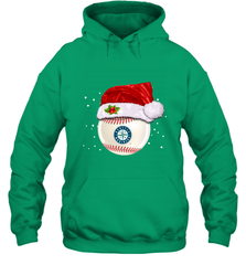 Seattle Mariners Logo Baseball Ball Christmas Santa Hat Xmas Sport Funny Snow Hooded Sweatshirt Hooded Sweatshirt - jonhlittlestore88