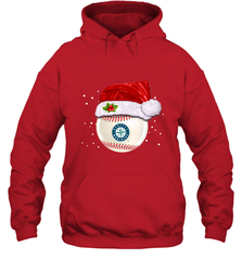Seattle Mariners Logo Baseball Ball Christmas Santa Hat Xmas Sport Funny Snow Hooded Sweatshirt Hooded Sweatshirt - jonhlittlestore88