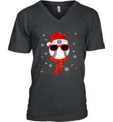 Minnesota Twins Logo Christmas Baseball Player Glasses Santa Hat Pajama Gift Men's V-Neck