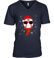 Minnesota Twins Logo Christmas Baseball Player Glasses Santa Hat Pajama Gift Men's V-Neck