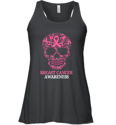 Tattoo Skull Halloween Breast Cancer Awareness Women's Racerback Tank