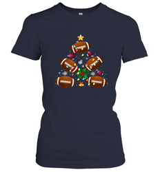 NFL Christmas Pajama Football Christmas Ornaments Tree Xmas Gift Women's T-Shirt