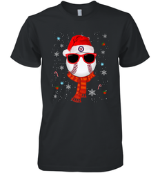 Washington Nationals Logo Christmas Baseball Player Glasses Santa Hat Pajama Gift Men's Premium T-Shirt
