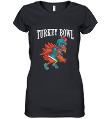 Cool Turkey Bowl _ Funny Thanksgiving Football Player Women's V-Neck T-Shirt Women's V-Neck T-Shirt - jonhlittlestore88