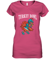 Cool Turkey Bowl _ Funny Thanksgiving Football Player Women's V-Neck T-Shirt Women's V-Neck T-Shirt - jonhlittlestore88