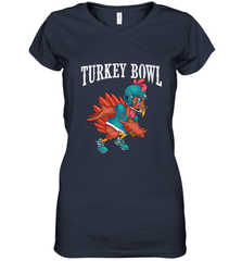 Cool Turkey Bowl _ Funny Thanksgiving Football Player Women's V-Neck T-Shirt Women's V-Neck T-Shirt - jonhlittlestore88
