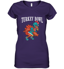 Cool Turkey Bowl _ Funny Thanksgiving Football Player Women's V-Neck T-Shirt Women's V-Neck T-Shirt - jonhlittlestore88