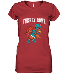 Cool Turkey Bowl _ Funny Thanksgiving Football Player Women's V-Neck T-Shirt Women's V-Neck T-Shirt - jonhlittlestore88