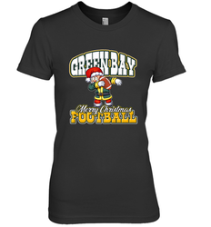 NFL Green Bay Christmas Funny Dabbing Santa Playing Football Women's Premium T-Shirt