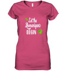 Let the Shenanigans begin Lucky St Patricks Day Shirt Women's V-Neck T-Shirt Women's V-Neck T-Shirt - jonhlittlestore88