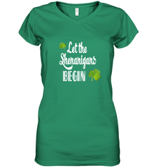 Let the Shenanigans begin Lucky St Patricks Day Shirt Women's V-Neck T-Shirt Women's V-Neck T-Shirt - jonhlittlestore88