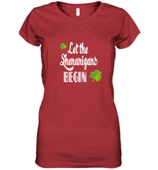 Let the Shenanigans begin Lucky St Patricks Day Shirt Women's V-Neck T-Shirt Women's V-Neck T-Shirt - jonhlittlestore88