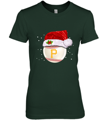 Pittsburgh Pirates Logo Baseball Ball Christmas Santa Hat Xmas Sport Funny Snow Women's Premium T-Shirt Women's Premium T-Shirt - jonhlittlestore88
