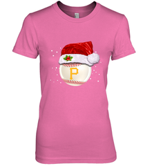 Pittsburgh Pirates Logo Baseball Ball Christmas Santa Hat Xmas Sport Funny Snow Women's Premium T-Shirt Women's Premium T-Shirt - jonhlittlestore88