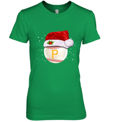 Pittsburgh Pirates Logo Baseball Ball Christmas Santa Hat Xmas Sport Funny Snow Women's Premium T-Shirt Women's Premium T-Shirt - jonhlittlestore88