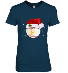 Pittsburgh Pirates Logo Baseball Ball Christmas Santa Hat Xmas Sport Funny Snow Women's Premium T-Shirt Women's Premium T-Shirt - jonhlittlestore88