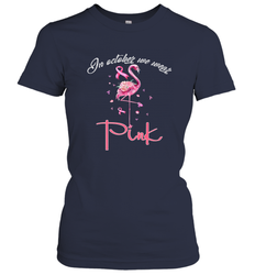 In October We Wear Pink Pumpkin Breast Cancer Halloween Women's T-Shirt