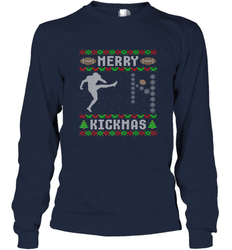 NFL Mens Funny Ugly Christmas Football Sport Team Kicker Gift Long Sleeve T-Shirt