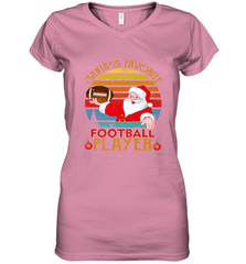 NFL Santa Favorite Football Player Funny Christmas Funny Women's V-Neck T-Shirt Women's V-Neck T-Shirt - jonhlittlestore88