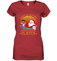 NFL Santa Favorite Football Player Funny Christmas Funny Women's V-Neck T-Shirt Women's V-Neck T-Shirt - jonhlittlestore88
