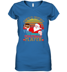 NFL Santa Favorite Football Player Funny Christmas Funny Women's V-Neck T-Shirt Women's V-Neck T-Shirt - jonhlittlestore88