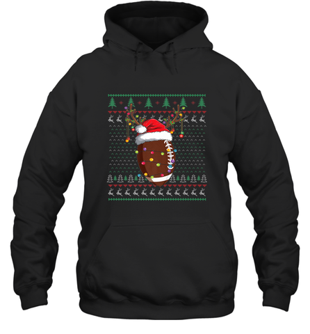 NFL Ugly Christmas Sweater Football Christmas Funny Kids Boys Hooded Sweatshirt Hooded Sweatshirt / Black / S Hooded Sweatshirt - jonhlittlestore88