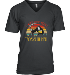 Vintage I Hope They Serve Tacos In Hell Halloween Costume Men's V-Neck