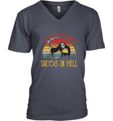 Vintage I Hope They Serve Tacos In Hell Halloween Costume Men's V-Neck Men's V-Neck - jonhlittlestore88