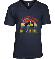 Vintage I Hope They Serve Tacos In Hell Halloween Costume Men's V-Neck