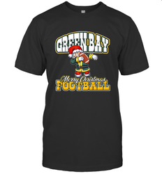 NFL Green Bay Christmas Funny Dabbing Santa Playing Football Men's T-Shirt