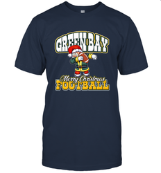 NFL Green Bay Christmas Funny Dabbing Santa Playing Football Men's T-Shirt