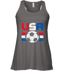 Distressed Red, White and Blue Soccer Flag Shirts of the USA Women's Racerback Tank Women's Racerback Tank - jonhlittlestore88