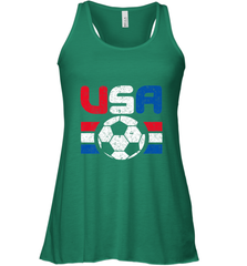 Distressed Red, White and Blue Soccer Flag Shirts of the USA Women's Racerback Tank Women's Racerback Tank - jonhlittlestore88