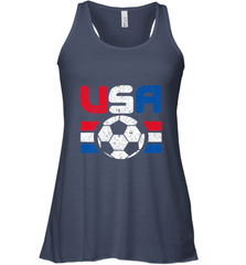 Distressed Red, White and Blue Soccer Flag Shirts of the USA Women's Racerback Tank Women's Racerback Tank - jonhlittlestore88
