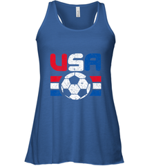 Distressed Red, White and Blue Soccer Flag Shirts of the USA Women's Racerback Tank Women's Racerback Tank - jonhlittlestore88