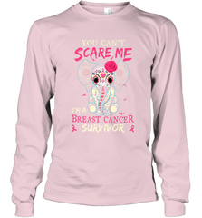 You can't Scare Me I'm Breast Cancer Survivor Elephant Funny Long Sleeve T-Shirt Long Sleeve T-Shirt - jonhlittlestore88
