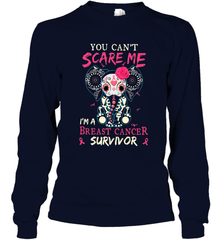You can't Scare Me I'm Breast Cancer Survivor Elephant Funny Long Sleeve T-Shirt Long Sleeve T-Shirt - jonhlittlestore88
