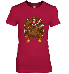 Cool Turkey Football Feathers Funny Thanksgiving Sports Women's Premium T-Shirt Women's Premium T-Shirt - jonhlittlestore88