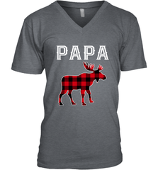 Papa Moose Red Plaid Christmas Pajama Men's V-Neck Apparel - jonhlittlestore88