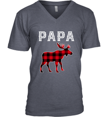 Papa Moose Red Plaid Christmas Pajama Men's V-Neck Apparel - jonhlittlestore88