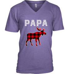 Papa Moose Red Plaid Christmas Pajama Men's V-Neck Apparel - jonhlittlestore88