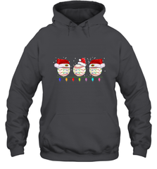 Three Baseball Balls Christmas Gift Santa Xmas lights Snow Hooded Sweatshirt Hooded Sweatshirt - jonhlittlestore88