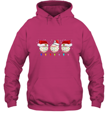 Three Baseball Balls Christmas Gift Santa Xmas lights Snow Hooded Sweatshirt Hooded Sweatshirt - jonhlittlestore88
