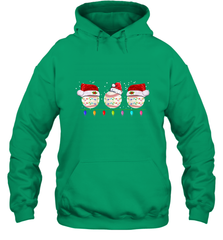 Three Baseball Balls Christmas Gift Santa Xmas lights Snow Hooded Sweatshirt Hooded Sweatshirt - jonhlittlestore88