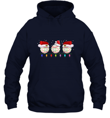 Three Baseball Balls Christmas Gift Santa Xmas lights Snow Hooded Sweatshirt Hooded Sweatshirt - jonhlittlestore88